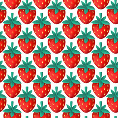 Seamless pattern with strawberry on a white background 