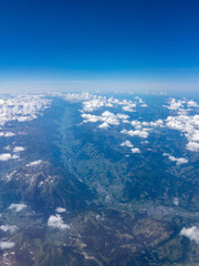 Fototapeta na wymiar Aerial view of Salzach valley, Austrai