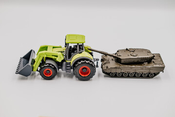 Traktor kradnący czołg - obrazy, fototapety, plakaty