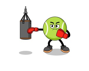 Illustration of tennis ball boxer