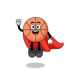 basketball cartoon with flying superhero