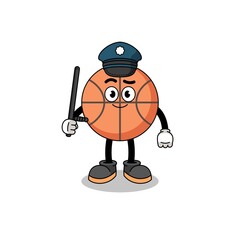Cartoon Illustration of basketball police