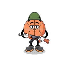 Cartoon of basketball soldier
