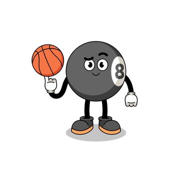 recommend clip art: billiard ball illustration as a basketball player