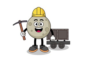 Mascot Illustration of moon miner