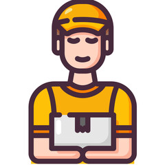 delivery boy line icon