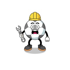 Character Illustration of soccer ball with 404 error