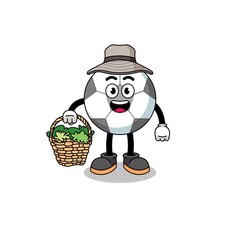 Character Illustration of soccer ball as a herbalist