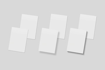 Blank paper for mockup. 3D Render.	