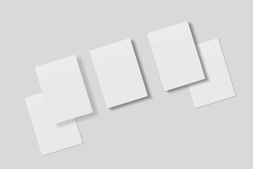 Blank paper for mockup. 3D Render.	