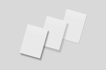 Blank paper for mockup. 3D Render.	