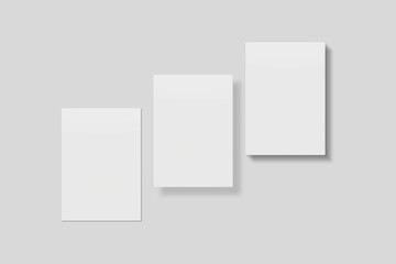 Blank paper for mockup. 3D Render.	