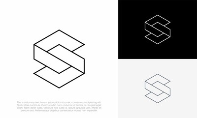 letter S geometry shape logo initial abstract vector icon design illustration - obrazy, fototapety, plakaty