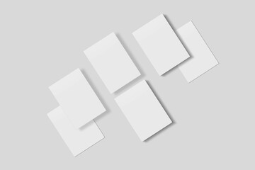 Blank paper for mockup. 3D Render.	
