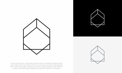 home house building geometry shape logo vector icon design illustration