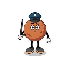 Cartoon Illustration of meatball police