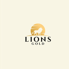 Lions logo vector icon illustration design Premium Vector