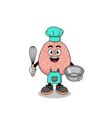 Illustration of brain as a bakery chef