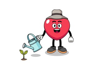 Fototapeta premium Illustration of love cartoon watering the plant