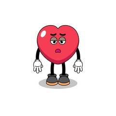 love cartoon with fatigue gesture