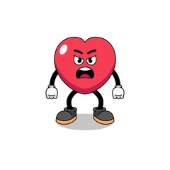 love cartoon illustration with angry expression