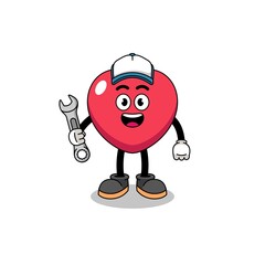 love illustration cartoon as a mechanic