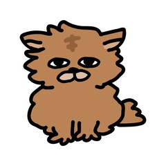 座っている猫のイラスト。
