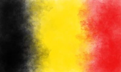 Horizontal abstract tricolor illustration with copy space. Colored background. Yellow, red, black. Belgium flag. Conceptual illustration. 