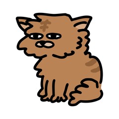 座っている猫のイラスト。