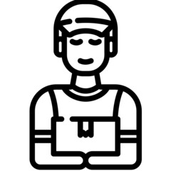 delivery boy line icon