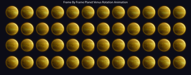 Frame by Frame Animated Planet Venus Vector Illustration, Can be used in Motion graphics, Infographics, 2D Cartoon  Animation videos, eLearning Clips. Loopable Rotation Animation © BigHostX