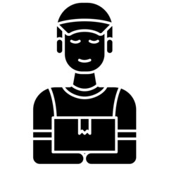 delivery boy solid icon