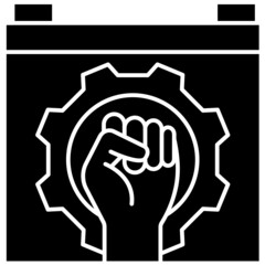 labor day solid icon