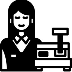 cashier solid line icon