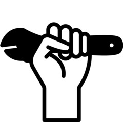 wrench solid line icon