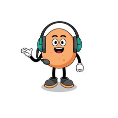 Mascot Illustration of egg as a customer services