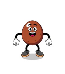 chocolate egg cartoon with surprised gesture