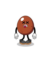 chocolate egg mascot illustration is dead
