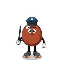 Fototapeta premium Cartoon Illustration of chocolate egg police
