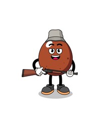 Fototapeta premium Cartoon Illustration of chocolate egg hunter
