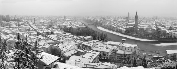 Verona - Outlook from Castel san Pietro in winter