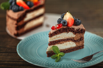 Chocolate sponge cake with oat bran and almond flour