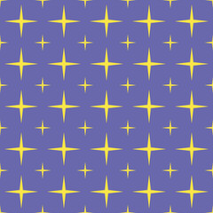 Stars pattern seamless background of yellow and lilac color