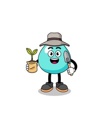 Illustration of water cartoon holding a plant seed