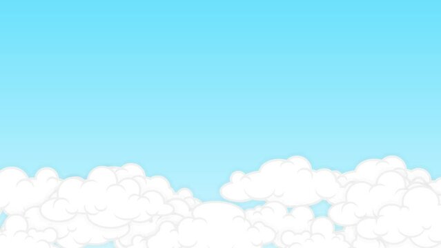 Clouds scroll horizontally over empty space in the sky