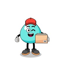 water mascot cartoon as an courier