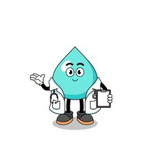 Cartoon mascot of water doctor