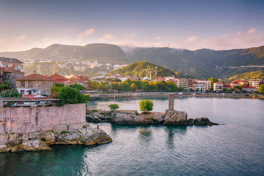 amasra/turkey. 12september 2020.beautiful resort town and tourist destination on the sea beach 