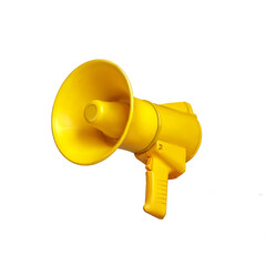 yellow megaphone on white background isolated