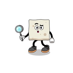 Mascot of tofu searching